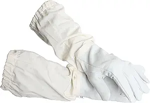 Premium Leather Bee Gloves with Elastic Cuff