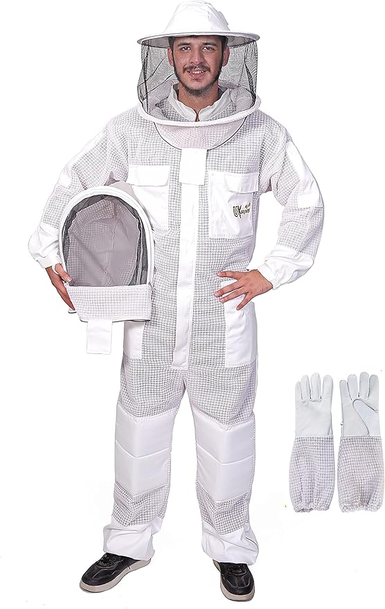 Ventilated Full Beekeeping Suit with Fencing Veil